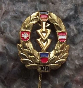 IVV Volkssportverband Volksmarching 100th Walk Walking Award DDR Pin Badge - Picture 1 of 2