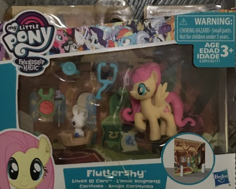 My Little Pony Fluttershy Loves to Care 2.5in Mini Figure New in Box Cover