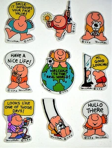 Vintage Classic Ziggys Ziggy & Dog 1980s Sheet of 9 Puffy Stickers NOS New U.P.S - Picture 1 of 3
