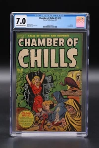 Chamber of Chills (1951) #21 (#1) Copertina Bondage CGC 7.0 CR/OW Pagine 1° Edizione - Foto 1 di 3