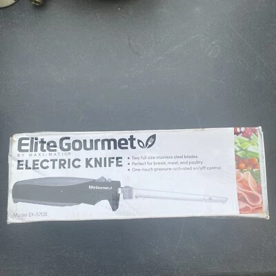 CUCHILLO ELÉCTRICO ELITE KITCHEN - CUCHILLAS DENTADAS DE ACERO INOXIDABLE - MODELO EK-570B Foto 1 de 4