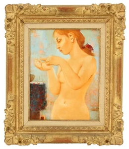 Pierre Lavarenne (1928-) France Original Oil Overall Size 20"X17" Tasteful Nude - Picture 1 of 9