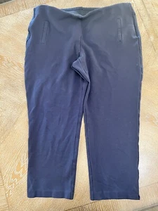 Chico’s sz 3 (16)Navy Blue Ankle Pull On pants Elastic Waist 38” Inseam 23” - Picture 1 of 7