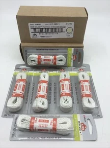Lot of 6 Pairs of White Glow In The Dark Flat 9/16" Wide 45” Long Shoelaces - Picture 1 of 3