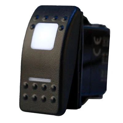 Interruptor balancim 2X 12V 20A impermeável on-off-on barco marinho DPDT 7 pinos luz branca - Imagem 1 de 4