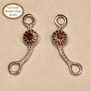 HORSING AROUND Traditional 1:9 Scale WESTERN LONG SHANK FLOWER JEWEL BIT Garnet - Picture 1 of 1
