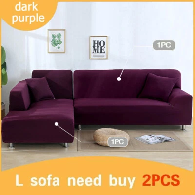 Funda de sofá elástica para sala de estar esquina suave fundas de sofá funda en forma de L🎀 Foto 1 de 4