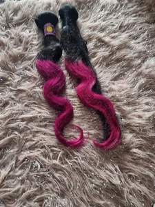 12A CABELLO HUMANO VIRGEN BRASILEÑO 1B#/FUSIA PÚRPURA OMBRE 2 PAQUETES 200g ONDAS CORPORALES - Imagen 1 de 4