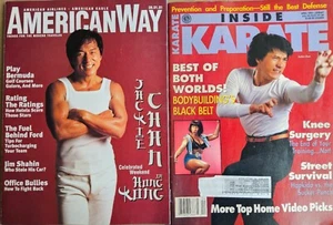 2 mags with Jackie Chan Inside Karate April 1994 American Way August 2001 - Picture 1 of 14
