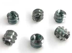 M4 x 8mm Slotted Steel Screw In Type A Threaded Wood Inserts Chipboard Zinc - Picture 1 of 3