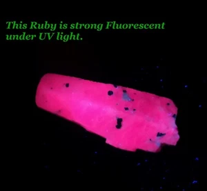 40mm Strong FLUORESCENT Terminated Corundum Ruby, Natural Mineral - Picture 1 of 7