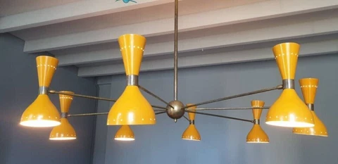 Brass Sputnik Light Italian Chandelier - Brass Coloured Lamps Chandelier Cover