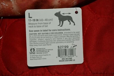 Disfraz You're Bacon Me Crazy Dog - Parte inferior de tela arrugada XSmall - Grande Foto 1 de 2