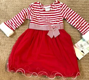 Bonnie Jean Baby Toddler Girls Christmas Santa Dress Size 24 Months - NEW w/Tags - Picture 1 of 1