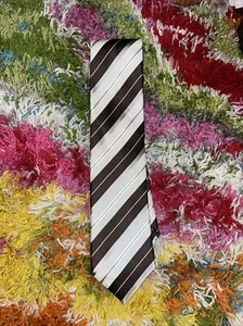 Ermenegildo Zegna Krawatte Neu mit Etikett cremefarben & braun 150 $ Einzelhandel - Bild 1 von 3