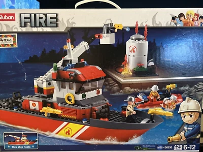 Sluban Fire Building Brick Construction Set - Fireboat Brigade Ship 405pcs New - Image 1 of 4