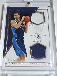 2013 National Treasures Dirk Nowitzki #PATCH /99 Game Worn Dual Jerseys - Rare - Picture 1 of 5