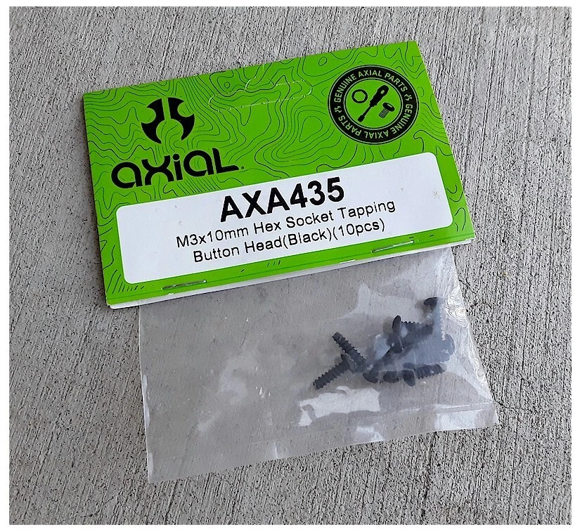 Axial AXA435 M3x10mm Hex Socket Tapping Button Head Black (10) EXO / Wraith - Image 1 of 1