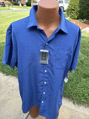 Van Heusen Mens Camp Short Sleeve Shirt Casual Work Beach Pool Vibes Size XL NEW - Image 1 of 3