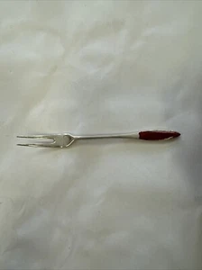 VTG Modernist CODAN MEXICO Sterling Silver & GUILLOCHE ENAMEL Fork HORS D'OUVRE - Picture 1 of 3