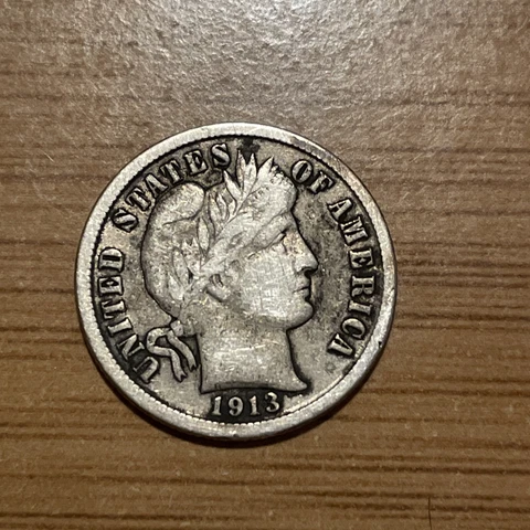 1913 Philadelphia P Barber Dime Very Good Free Shipping 825 Cover