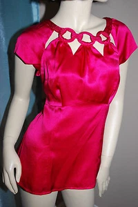 NWT NANETTE LEPORE ENTANGLED SILK TOP sz 10 red/pink color - Picture 1 of 3
