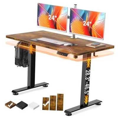 Escritorio de Pie 47.2", Altura Ajustable Escritorio de Oficina con Madera 47.2 Pulgadas Marrón Foto 1 de 4