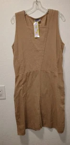 New With Tags Hand Made Brown Knee sleeveless shift Dress Eucalyptus Medium  - Picture 1 of 11