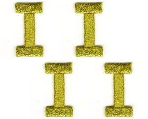 4pc Metallic Gold Letter I Patch Iron On 1" Small Alphabet Applique Monogram Set - Picture 1 of 1