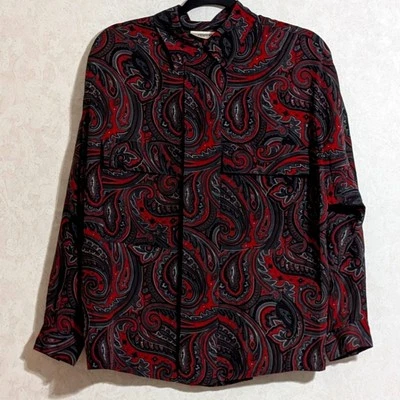 Blusa vintage Ellen Tracy 100 % seda cachemira talla 12 pequeña Foto 1 de 4