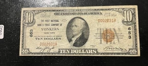 Yonkers New York 1929 National Bank & Trust Company #653. Scarce Very Low Print. - Picture 1 of 6