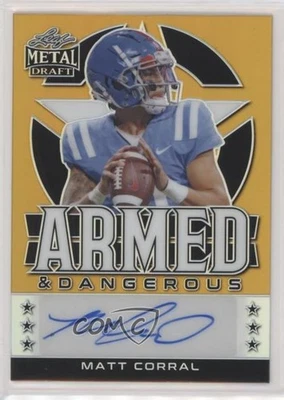 2022 Leaf Metal Draft Gold Prismatic 1/1 Matt Corral #AD-MC2 Rookie Auto RC v9t - Image 1 of 3
