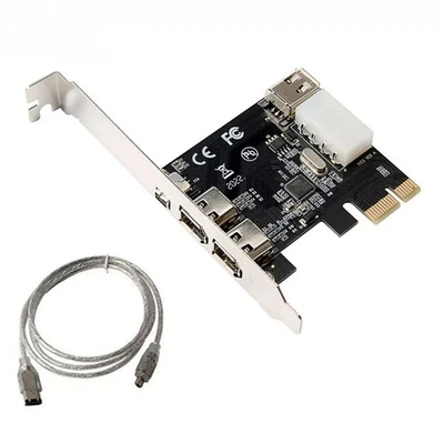 PCIE 1X to 3-port 1394A Firewire Riser Card 800Mbps Expansion Adapter Card - Image 1 of 4