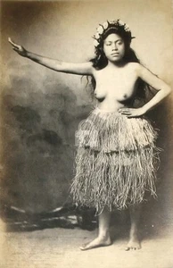 Hawaii Hawaiian Hula Girl Dancer c1910s RPPC Photo Postcard COPY - Picture 1 of 2