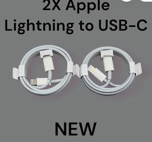 Apple USB-C to Lightning iPhone Fast charging 2 Pack OEM Cable NEW (2M) - Picture 1 of 1