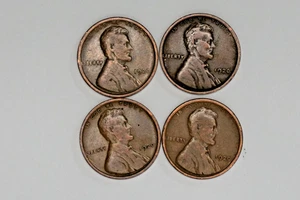 Lote de 4 centavos Lincoln Wheat 1920 P - En muy buen estado - F (tú decides) - #001 - Imagen 1 de 2