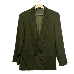 Vintage 80s 90s City Streets Mens Blazer Size 36 Olive Green Sport Coat USA Made - Picture 1 of 7