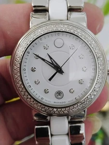 Movado Cerena Hecho en Suiza Ref. Reloj para mujer 32.3.14.1205S con bisel y esfera de diamantes - Imagen 1 de 24