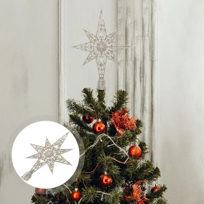  Puntale Albero Di Natale Stella Decorazione Delle Stelle Dell'albero Topper - Immagine 1 di 4