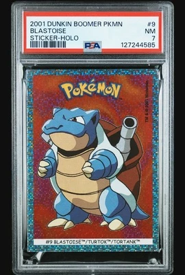 Psa 7 2001 Pokemon Blastoise Dunkin Boomer 9 Foil Sticker Holo - Image 1 of 4