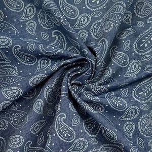PAISLEY PRINT DENIM BAUMWOLLE CHAMBRAY STOFF * Schneiderei * Handarbeit * 148 cm breit... - Bild 1 von 1