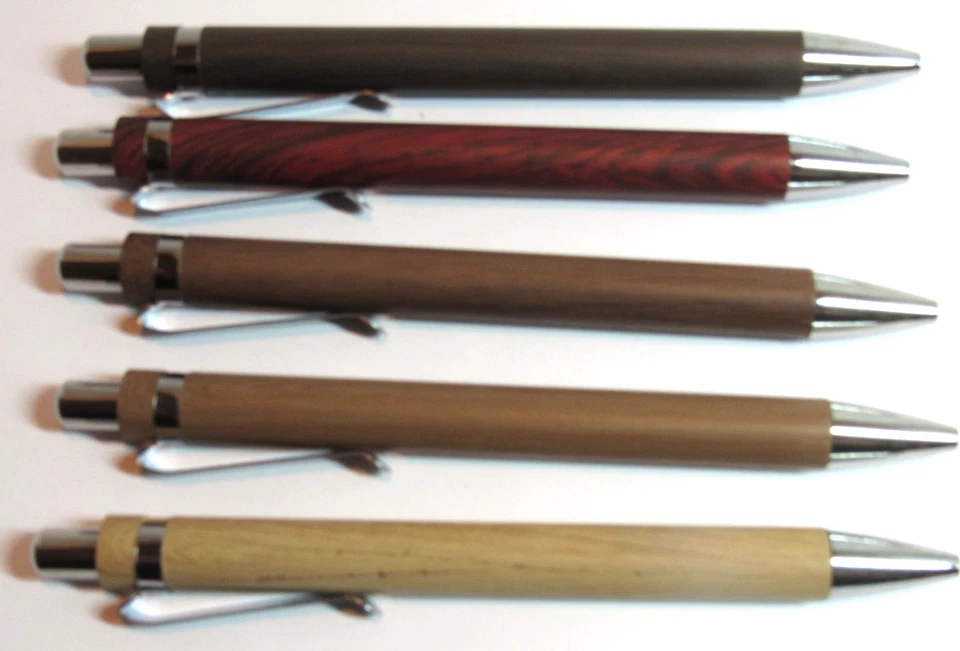 Set of 5 Bamboo Click Top Ballpoint Pens- Ecofriendly - Image 1 of 1