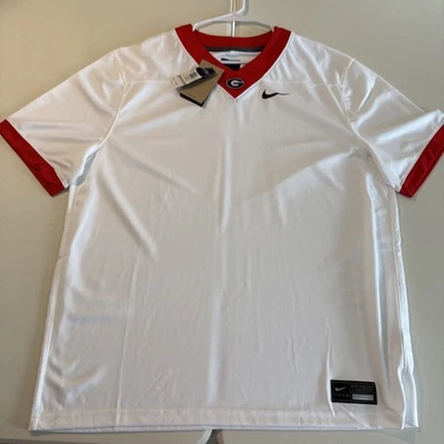 NWT Men's XL Nike Team Dri-Fit NCAA Georgia Bulldogs White Blank Jersey - Image 1 of 4