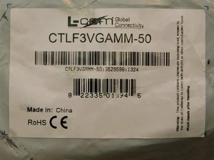 L-Com CTLF3VGAMM-50 Premium VGA Cable HD15 Male/Male 50ft Black - Picture 1 of 2