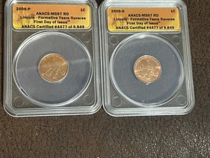 2009-P D ANACS Lincoln Formative Reverse First Day Issue MS67 #4477 - Picture 1 of 3