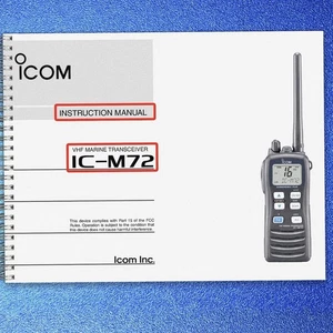 ICOM IC-M72 MARINE TRANSCEIVER INSTRUCTION MANUAL - COIL SECURED - TOUGH COVERS - Picture 1 of 8