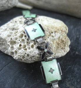 Pulsera Esmalte Noruega Norne Plata de Ley 925 - Imagen 1 de 3