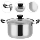 Stainless Steel Cooking Pot Metal Cookware Reusable Stockpot With Lid Stew Pot