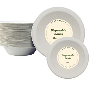 Disposable Bowls For Hot Food Biodegradable & Eco-Friendly 8oz/12oz/16oz - Picture 1 of 10