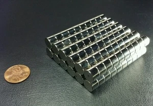 100 Neodymium N52 Cylinder Magnets Super Strong Rare Earth Disc 3/8" × 1/4" - Picture 1 of 7